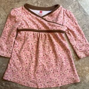 Tea Collection Pink and Brown Long Sleeve Dress